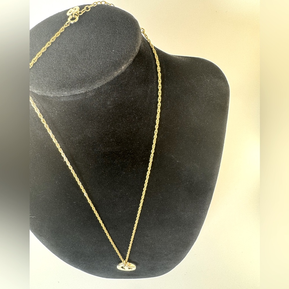 Christian Dior CD Logo Pendant Necklace 1970s–80s Germany Vintage Rope Chain - Picture 3 of 13